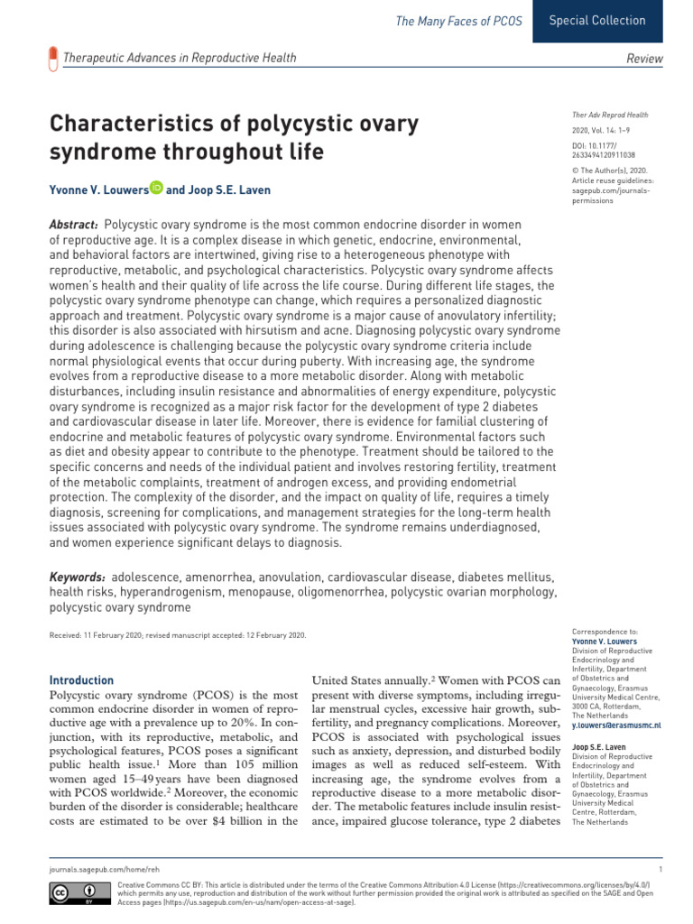 Characteristics of Polycystic Ovary Syndrome Throughout Life | PDF ...