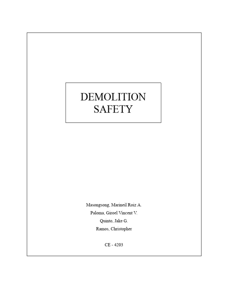 Demolition Safety and Planning Guidelines | PDF | Demolition | Waste ...