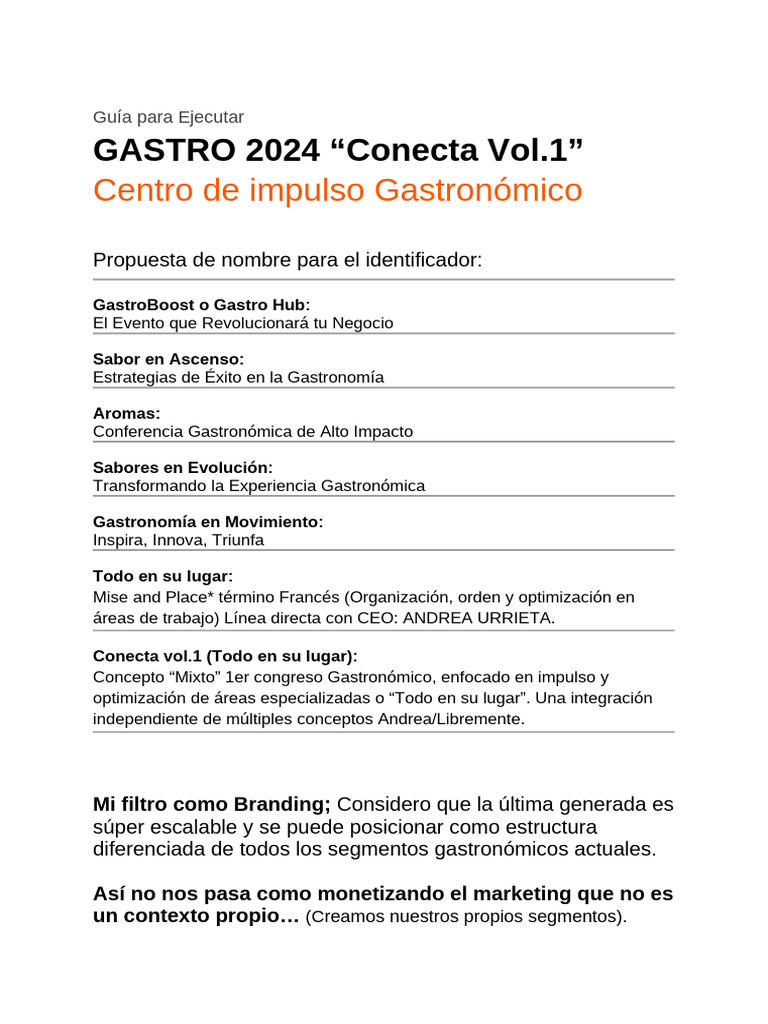 Congreso Gastronómico Conecta 2024 | PDF | Marketing | Artes culinarias