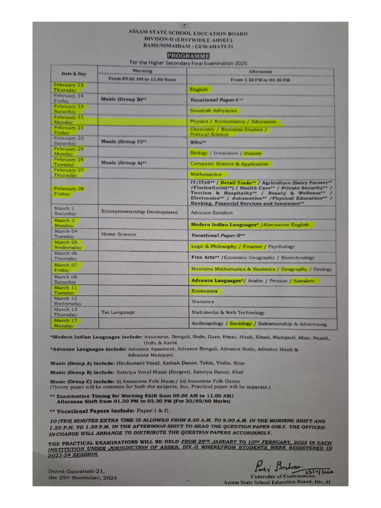 HSLC 2nd Year 2025 Rutin | PDF