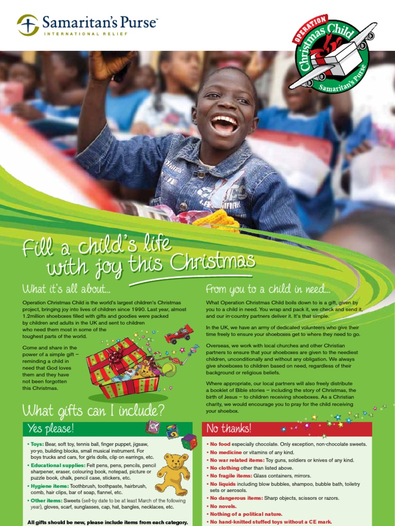 Operation Christmas Child Leaflets | PDF | Christmas | Toys