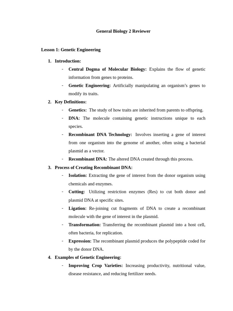 Genetic Engineering and Its Applications | PDF | Genetically Modified ...