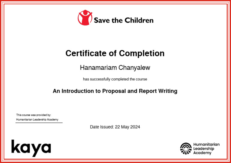 Course Completion: Proposal Writing | PDF