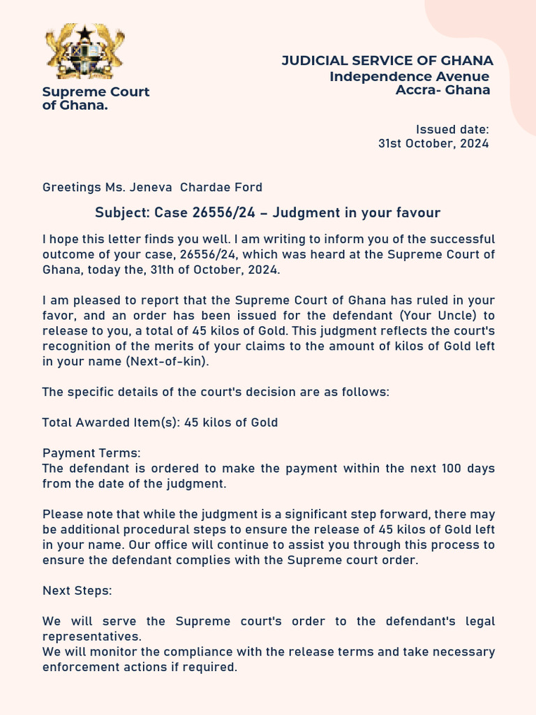 Ghana Supreme Court Gold Judgment | PDF