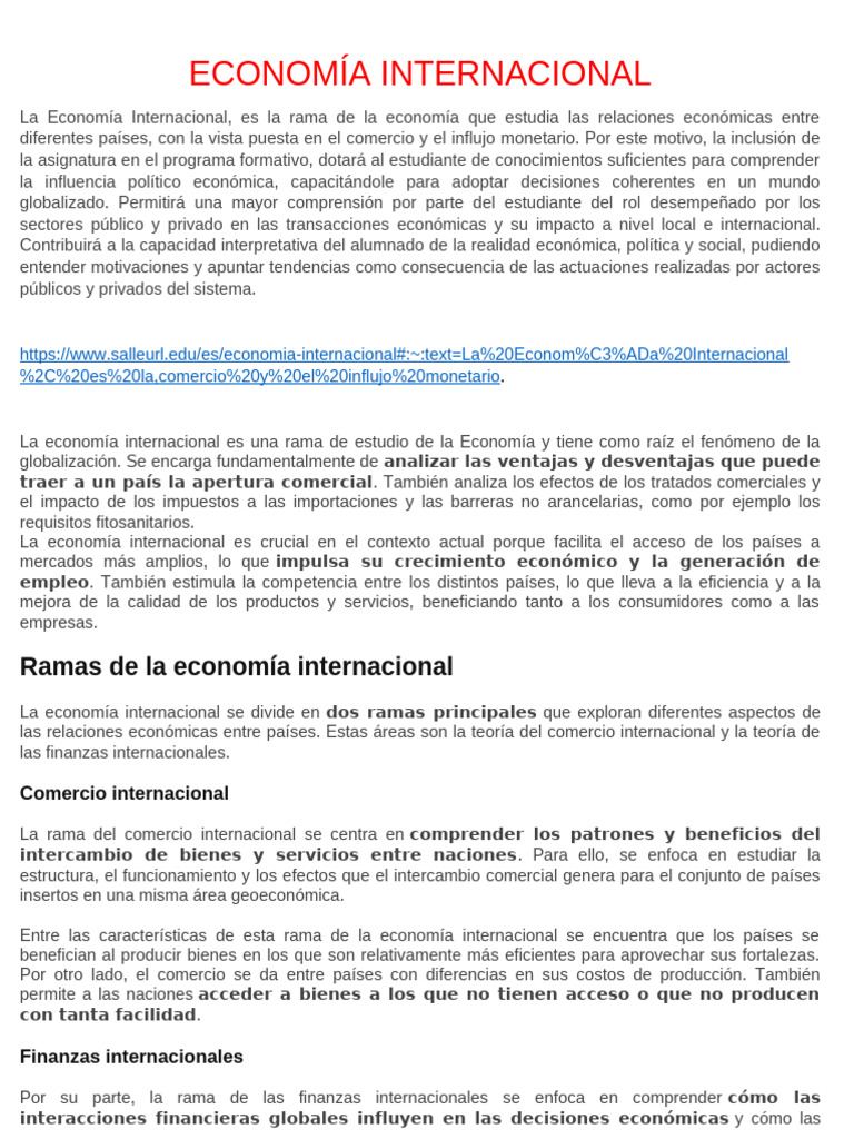 Introducción a la Economía Internacional | PDF | El comercio ...