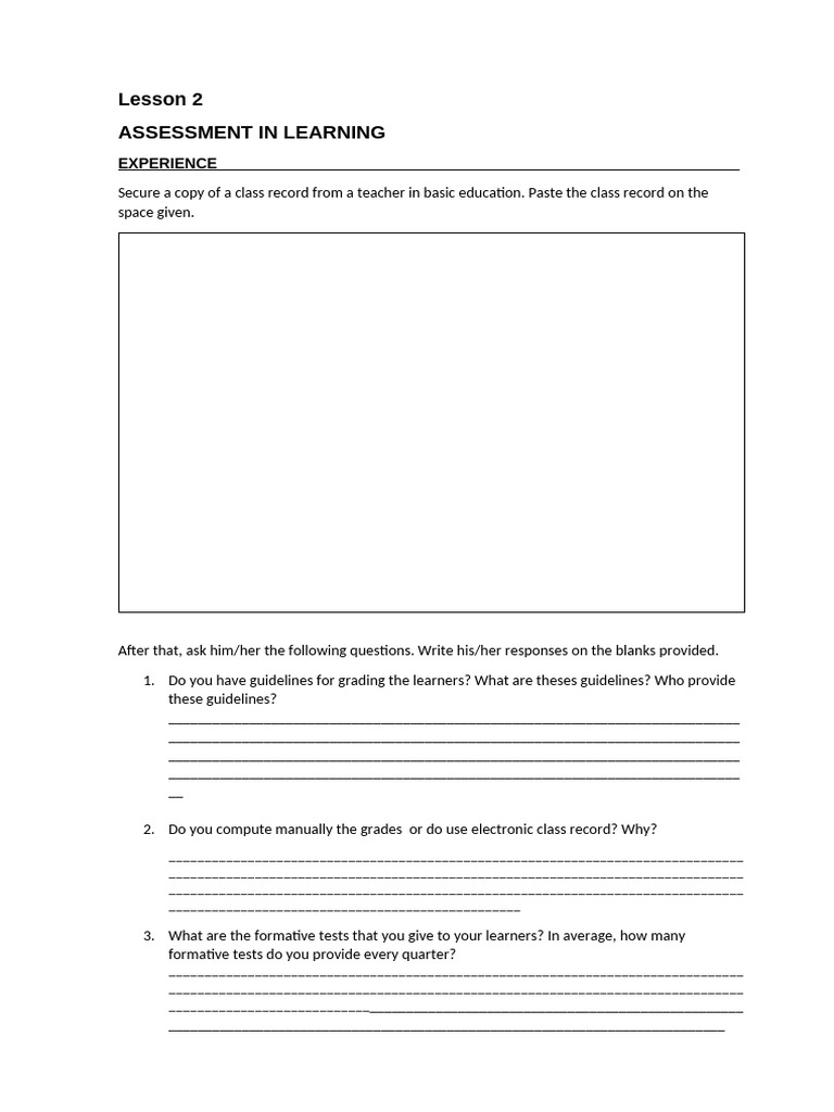 FS 1 Chapter 6. Lesson 2 | PDF | Educational Assessment | Learning