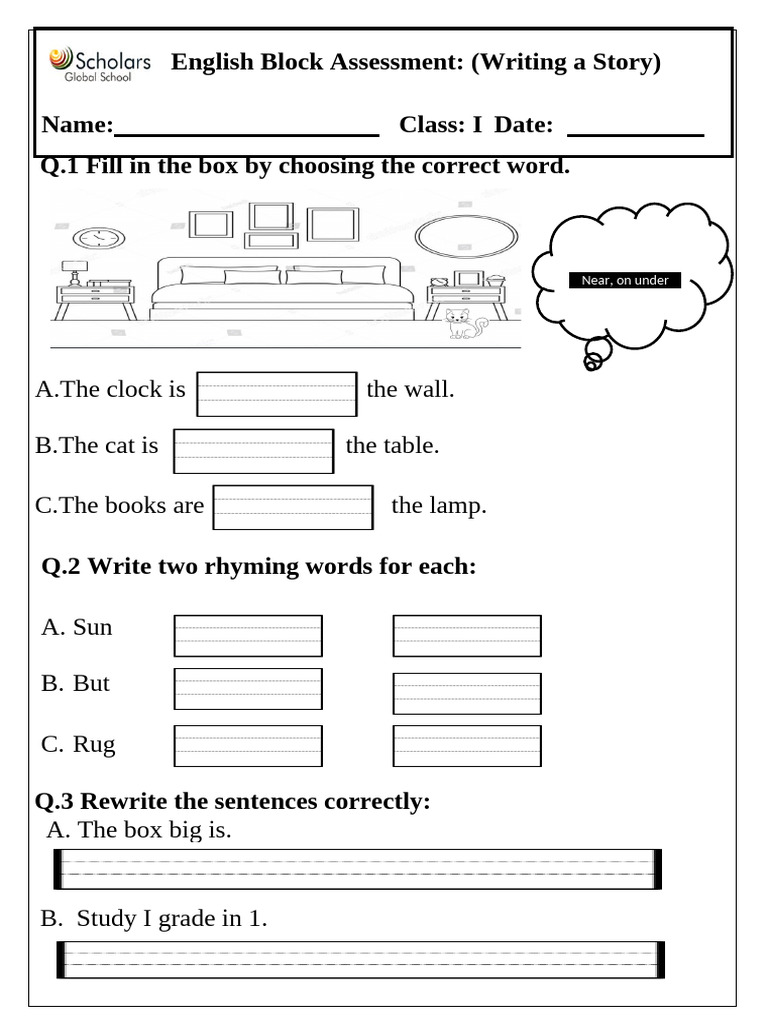 English Block Assessment: Story Writing | PDF