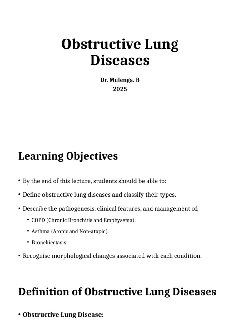 Obstructive Lung Diseases | PDF | Respiratory Diseases | Chronic ...