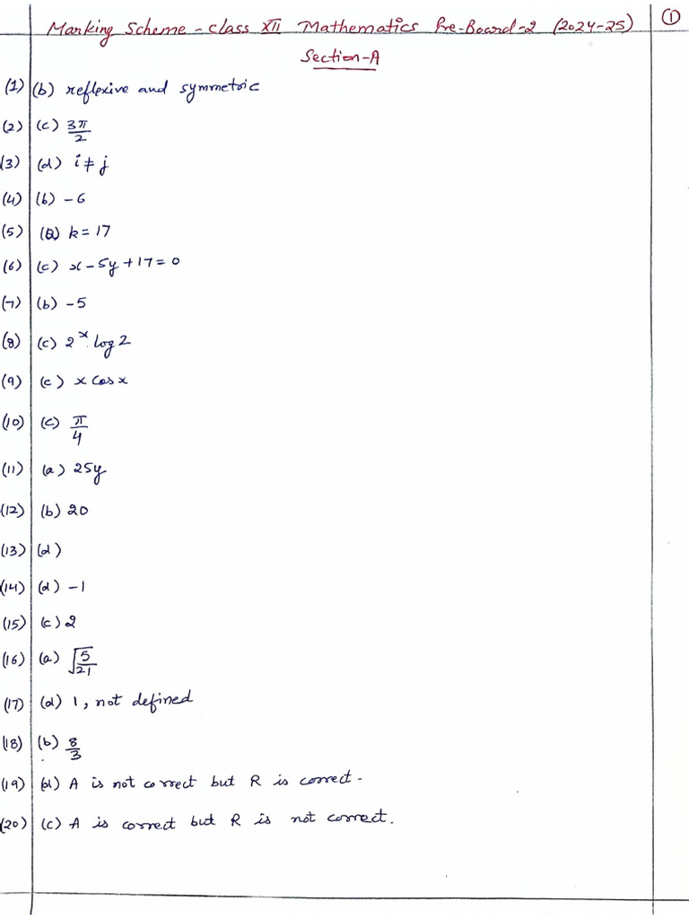 Xii Maths (MS) Pre Board - 2 2024-25 (CRPF School, Rohini) | PDF