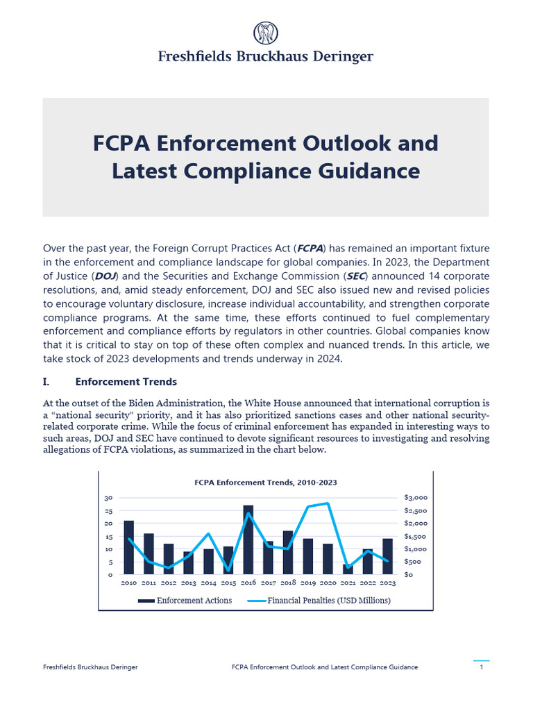 FCPA Enforcement Trends and Guidance 2024 | PDF | Corruption | Justice