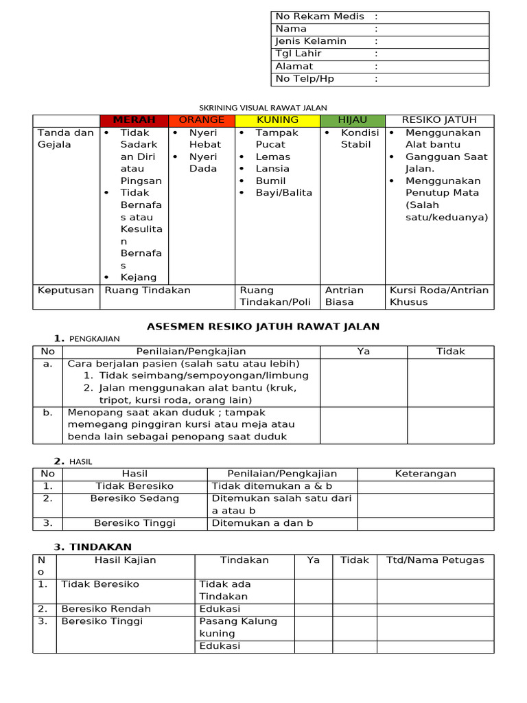 Form Skrining Visual | PDF
