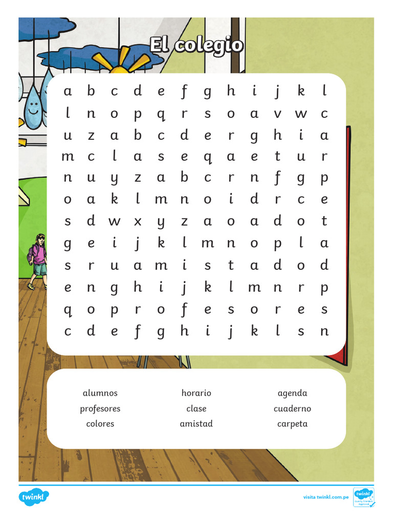 Sopa de letras sobre el colegio | PDF
