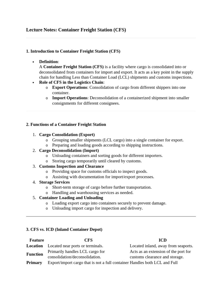 4 Container Frieght Station | PDF | Cargo | Containerization