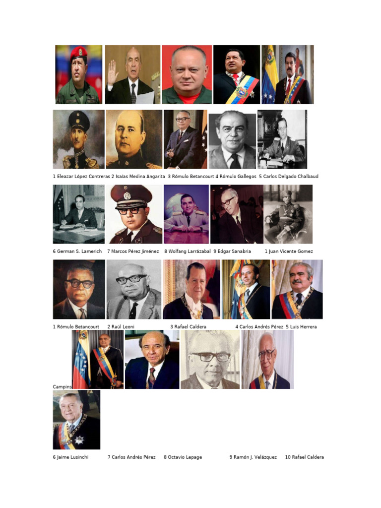 Presidentes de Venezuela en el Siglo XX | PDF