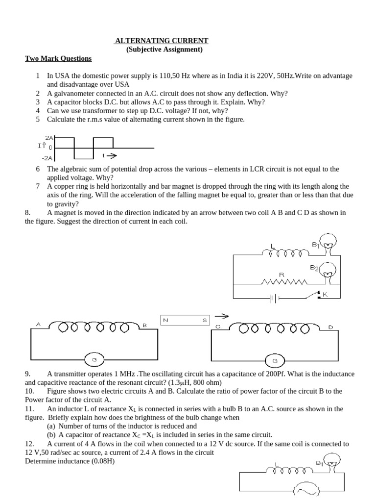 Alternating Current Concepts and Calculations | PDF | Inductor ...