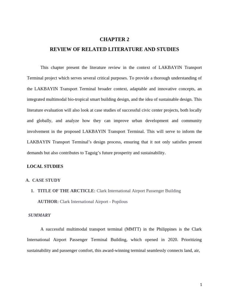 Literature Review on LAKBAYIN Terminal Design | PDF | Sustainable ...