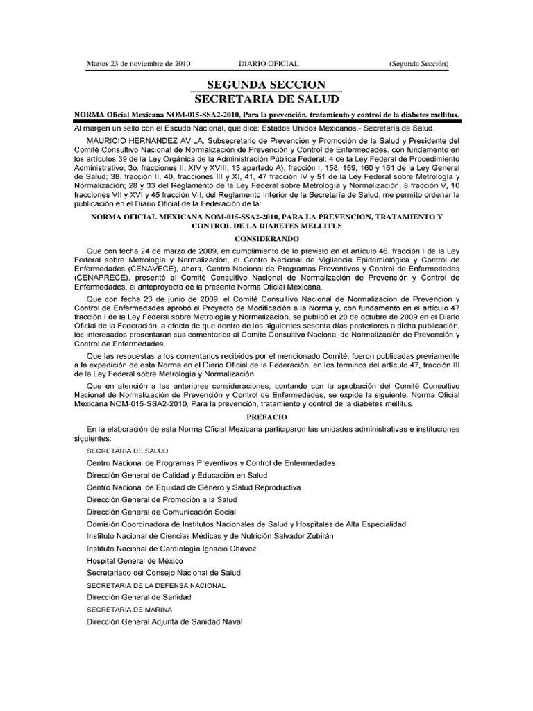 Nom 015 Ssa2 2010 | PDF
