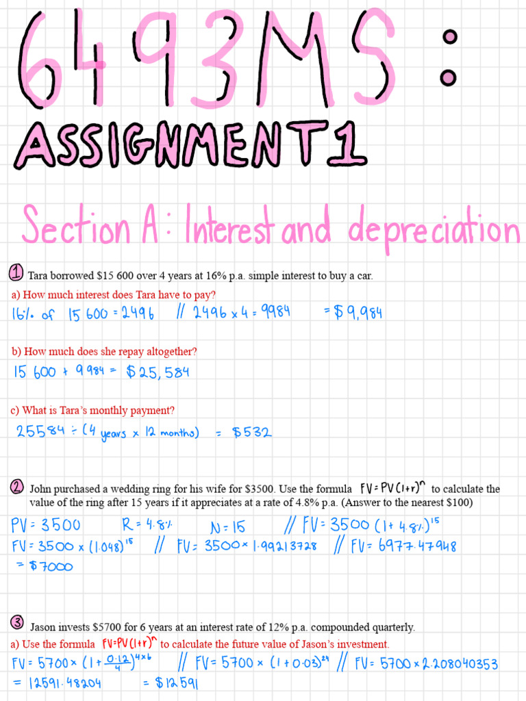 Interest and Investment Calculations | PDF | Depreciation | Interest
