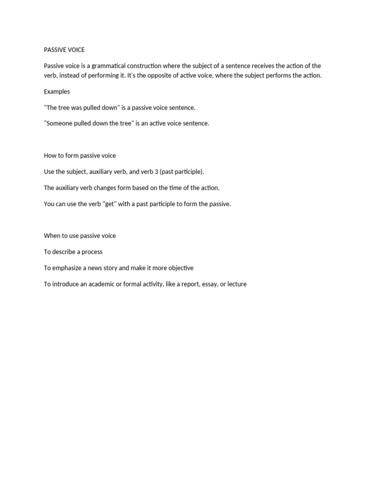 Passive Voice | PDF