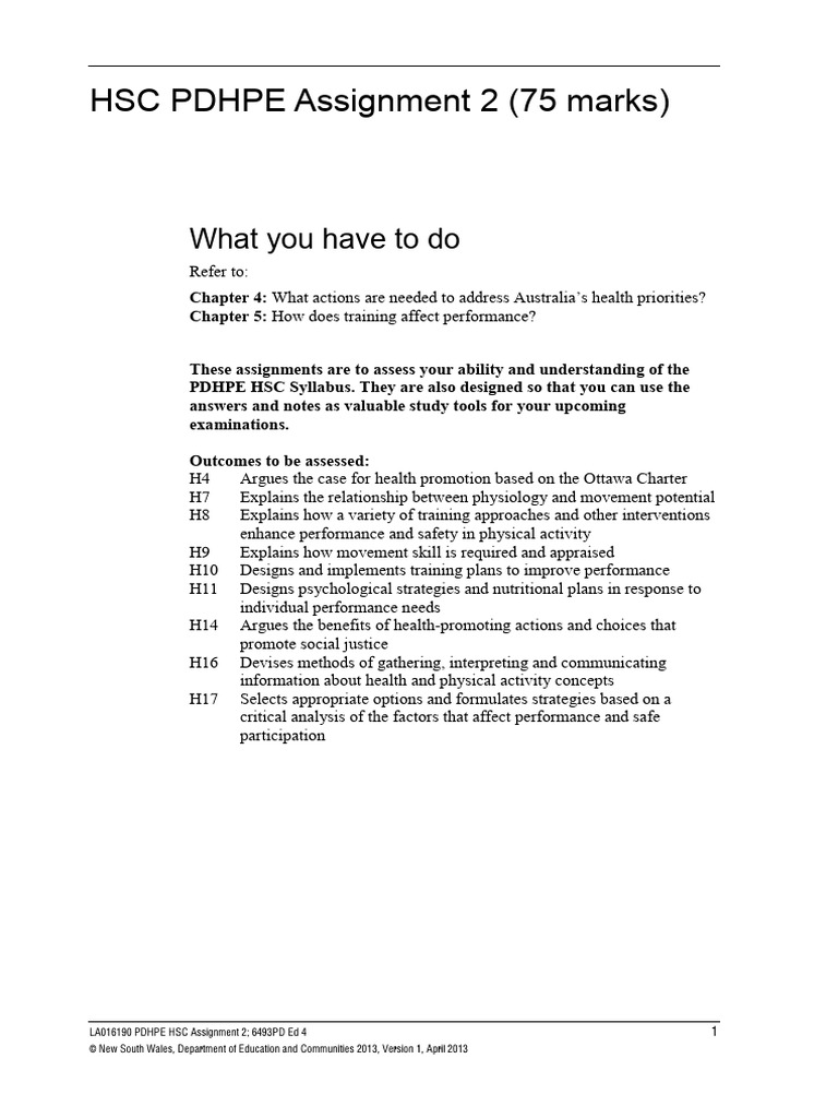 HSC PDHPE Assignment 2 Guide | PDF | Cellular Respiration | Strength ...