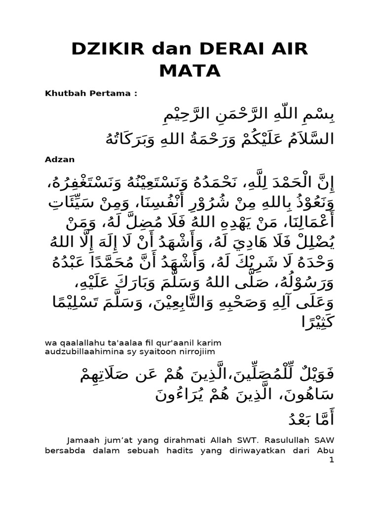 Dzikir dan Derai Air Mata---Ok | PDF