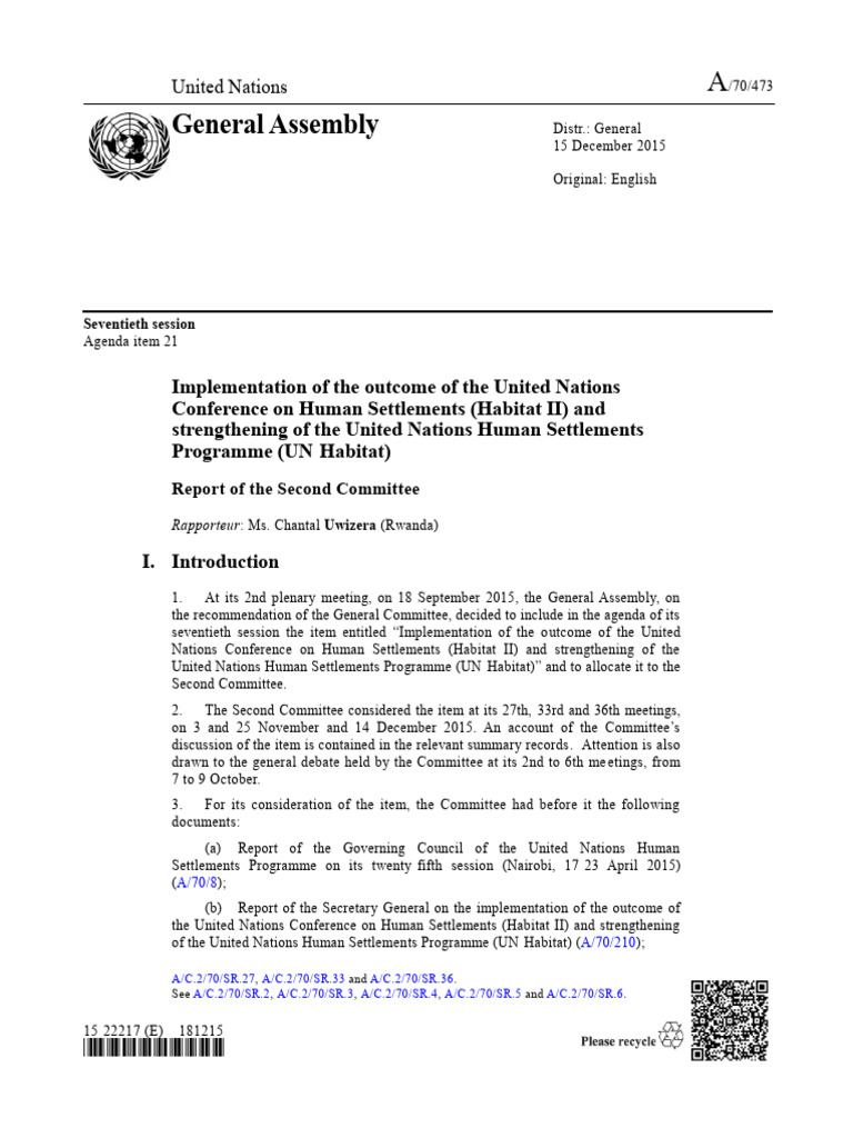 N1543079 | PDF | United Nations Human Settlements Programme ...