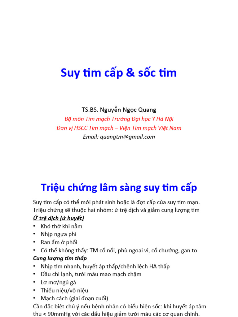 Suy Tim Cấp Và Sốc Tim | PDF