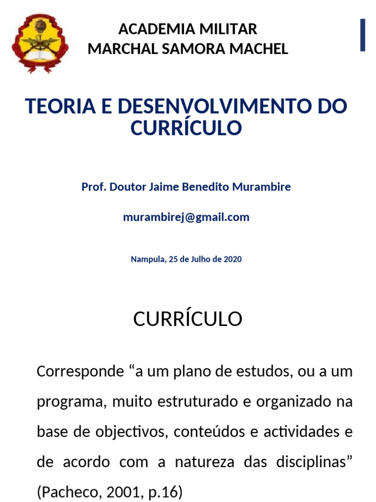 Teoria do Desenvolvimento Curricular | PDF | Aprendizado | Pedagogia