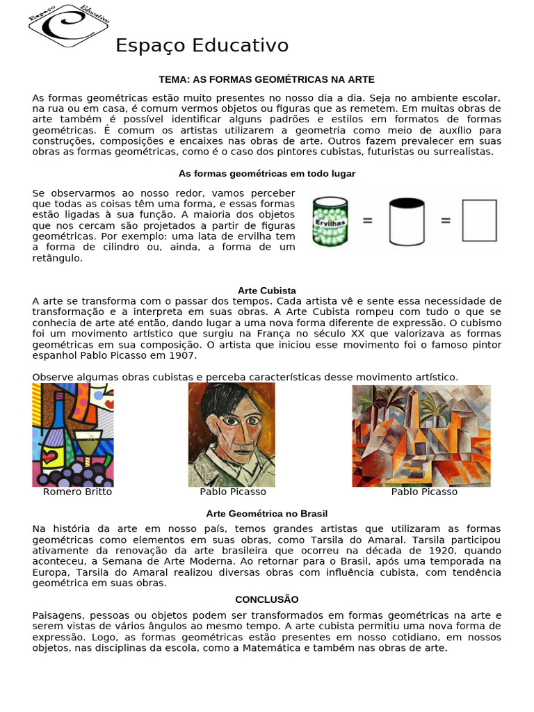 Geometria na Arte Cubista | PDF | Geometria | Cubismo