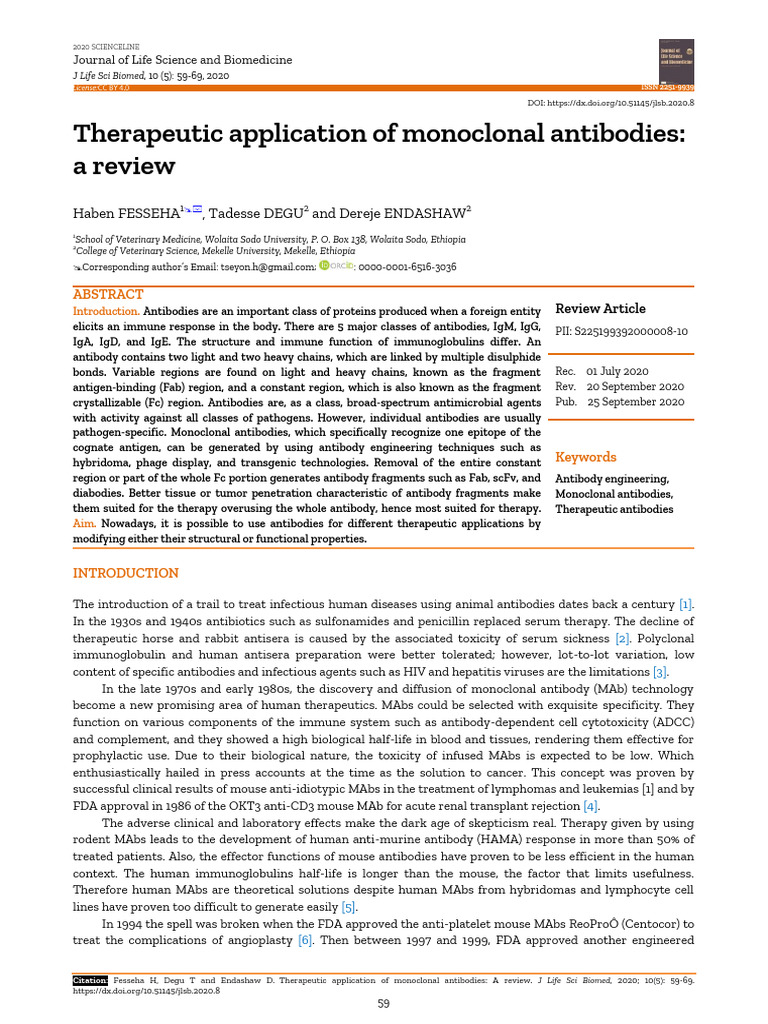 Monoclonal Antibodies in Therapy Review | PDF | Antibody | Monoclonal ...