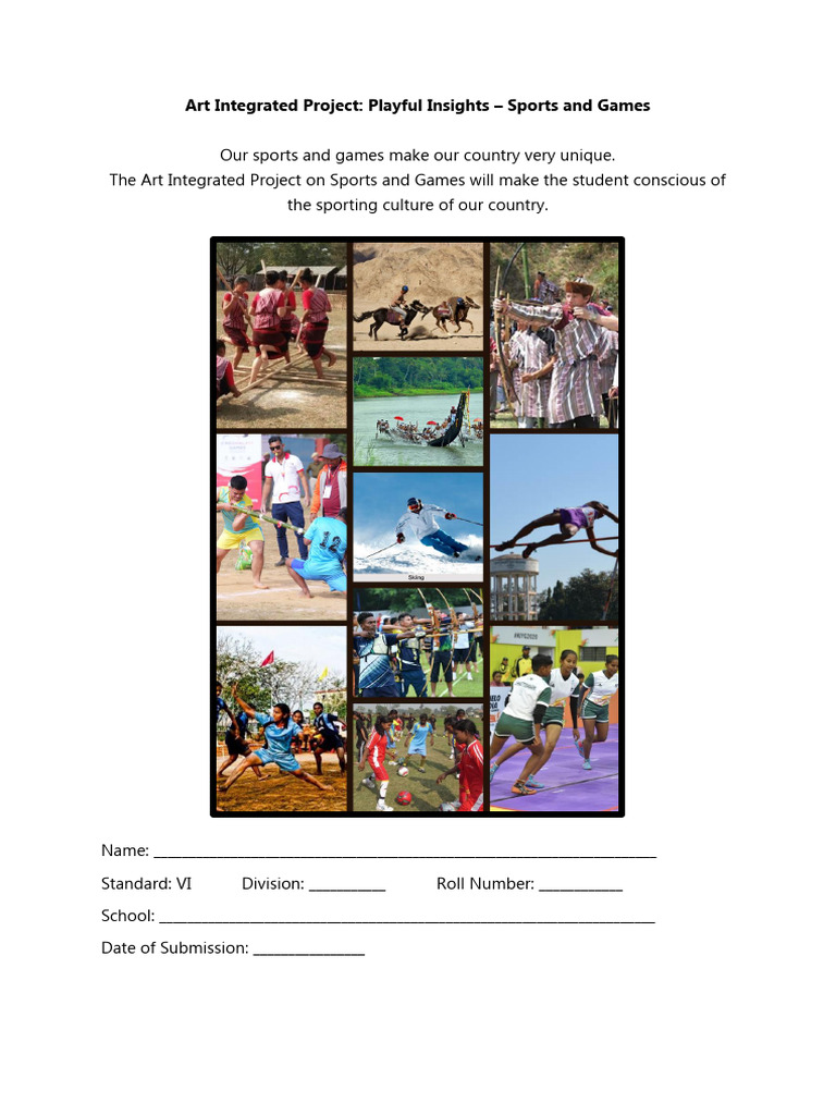 Class 6 Art Project: Sports Insights | PDF | Vocabulary | Area