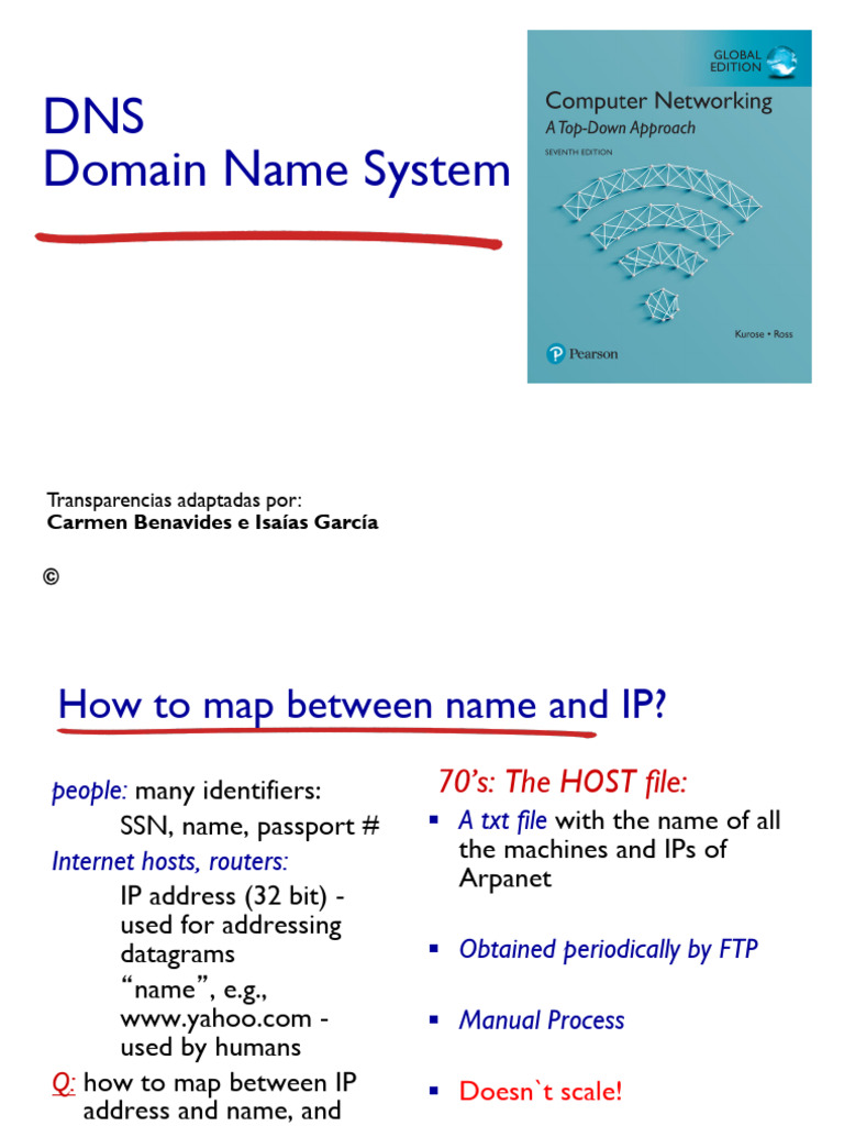 DNS Domain Name System: Computer Networking: A Top Down Approach | PDF ...