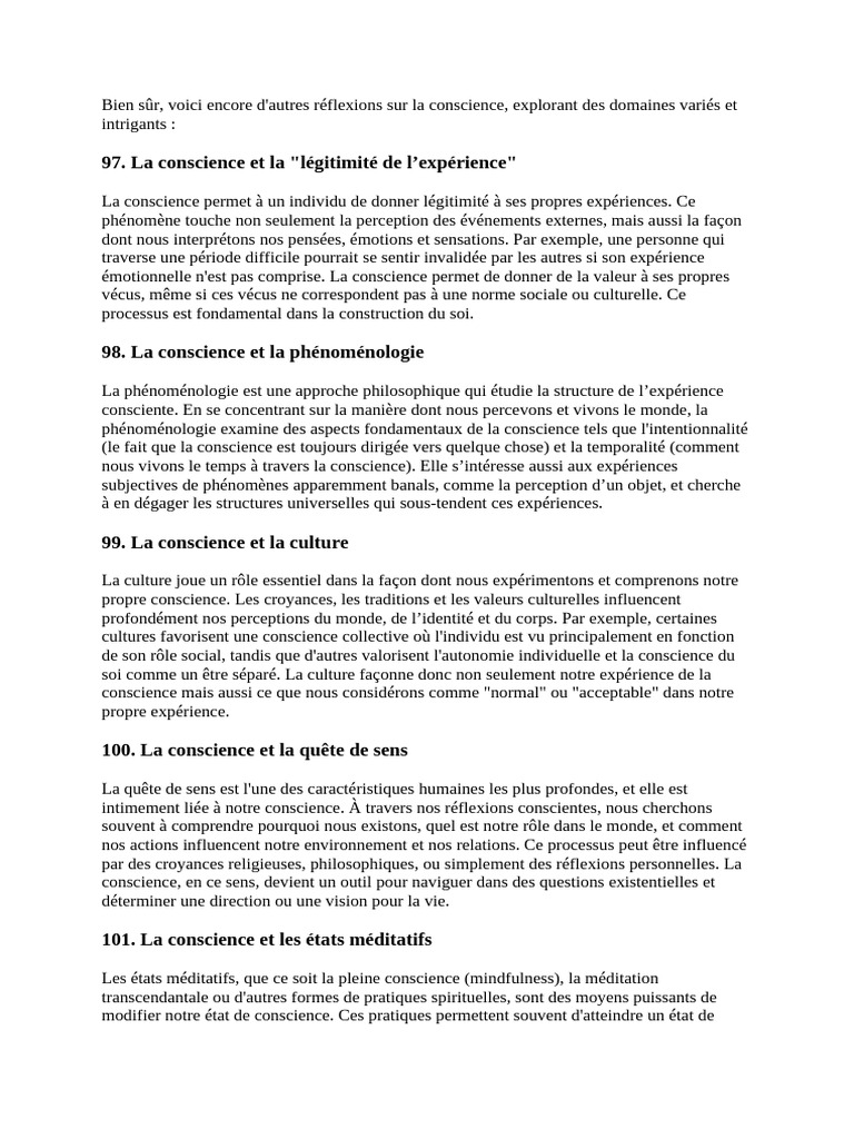 Dimensions variées de la conscience humaine | PDF | Conscience | Émotions