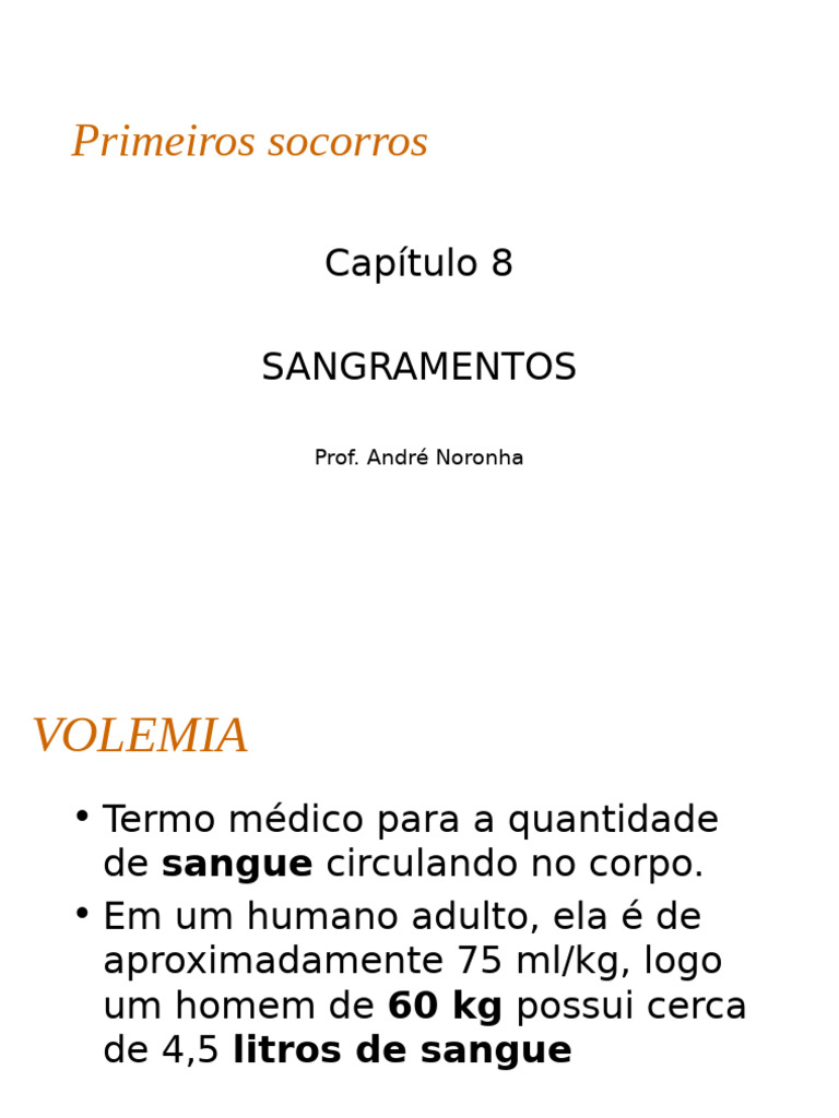 08 Sangramentos | PDF | Artéria | Sangramento