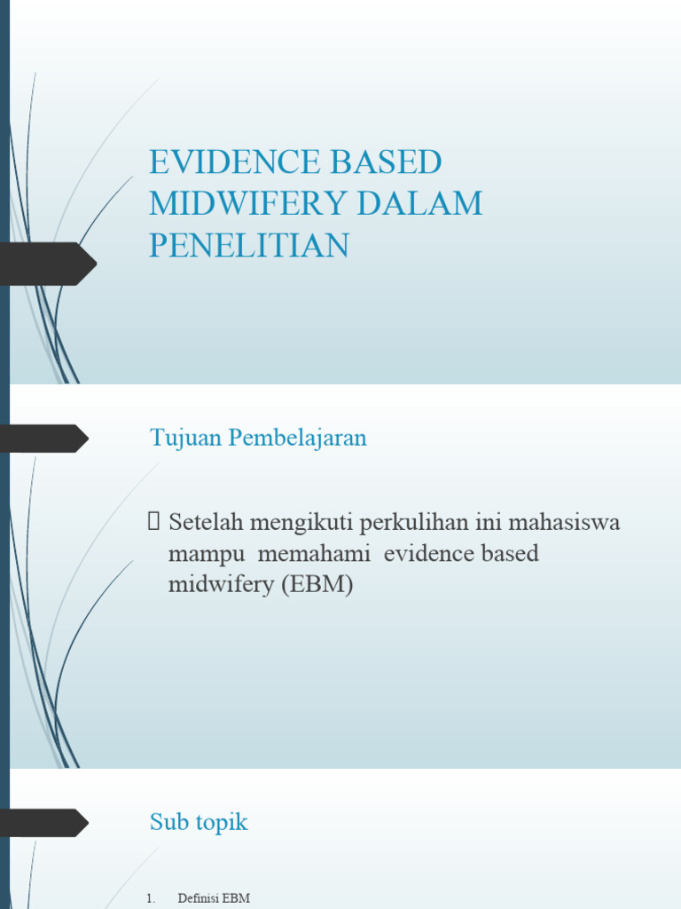Jenis Bukti Tertinggi dalam EBM | PDF