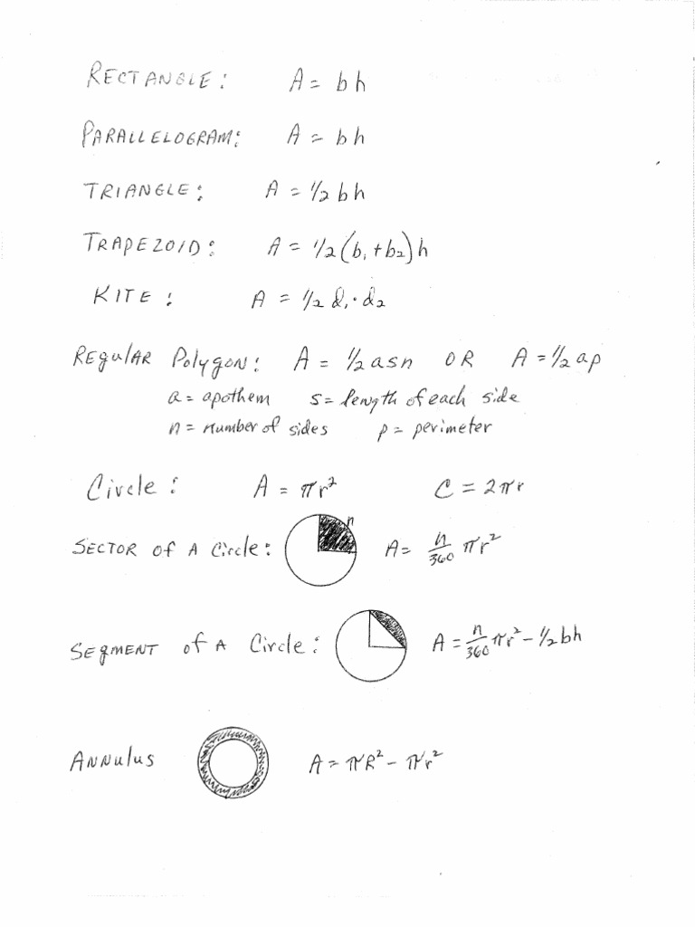 Chapter 8 Area Formulas | PDF