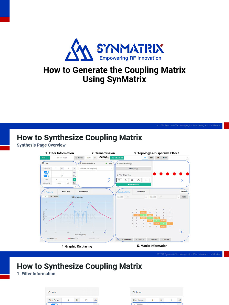 Synthesize Coupling Matrix Guide | PDF | Filter (Signal Processing ...