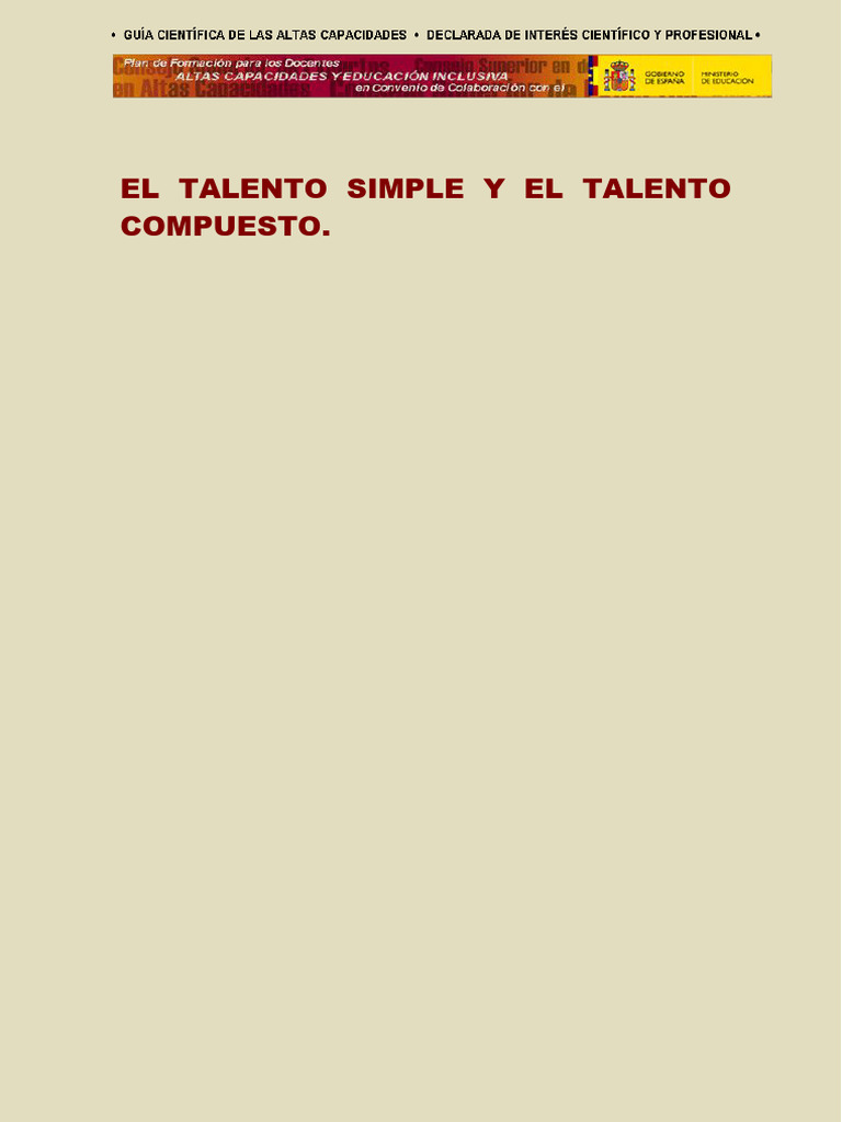 Talento Simple vs. Talento Compuesto | PDF
