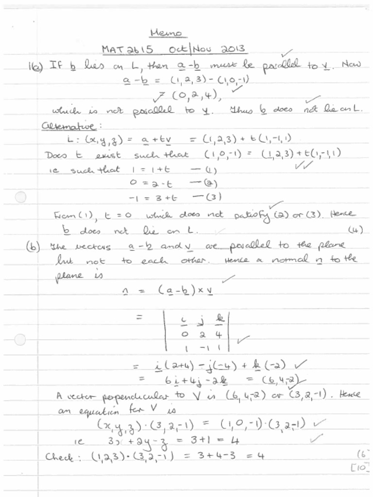 MemoExamOct Nov2013 MAT2615 | PDF