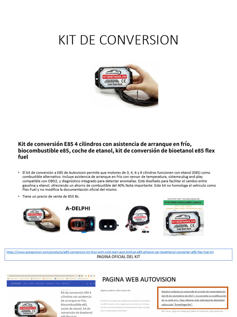 Kit de Conversión E85 para Motores 4 Cilindros | PDF