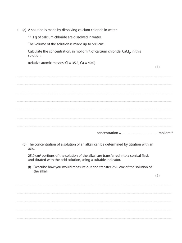 Quantitative Analysis 1 QP | PDF | Sodium Hydroxide | Acid