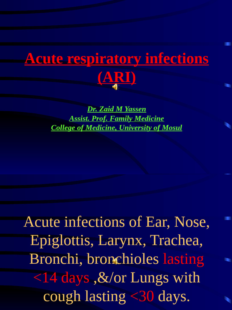 Acute Respiratory Infections Overview | PDF | Human Diseases And ...