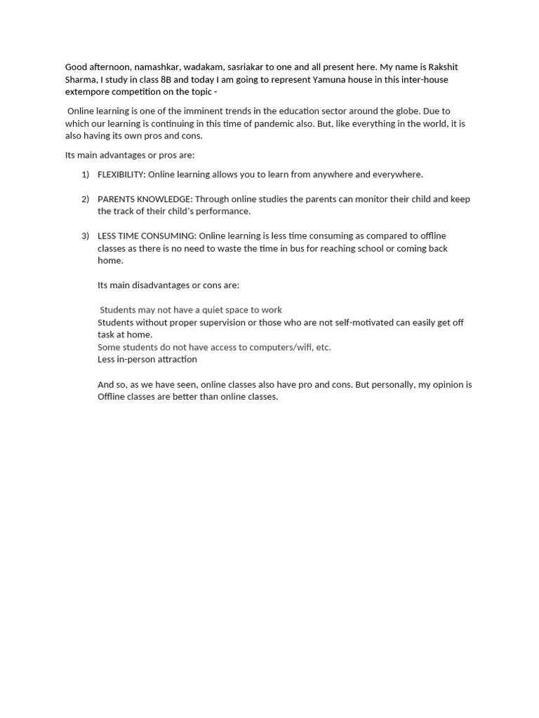 Pros And Cons Of Online Learning Pdf