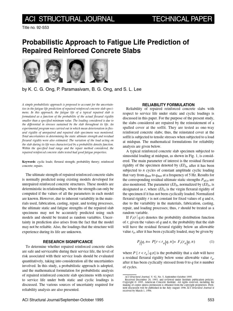 Fatigue Life of Repaired Reinforced Concrete Slabs | PDF | Fatigue ...
