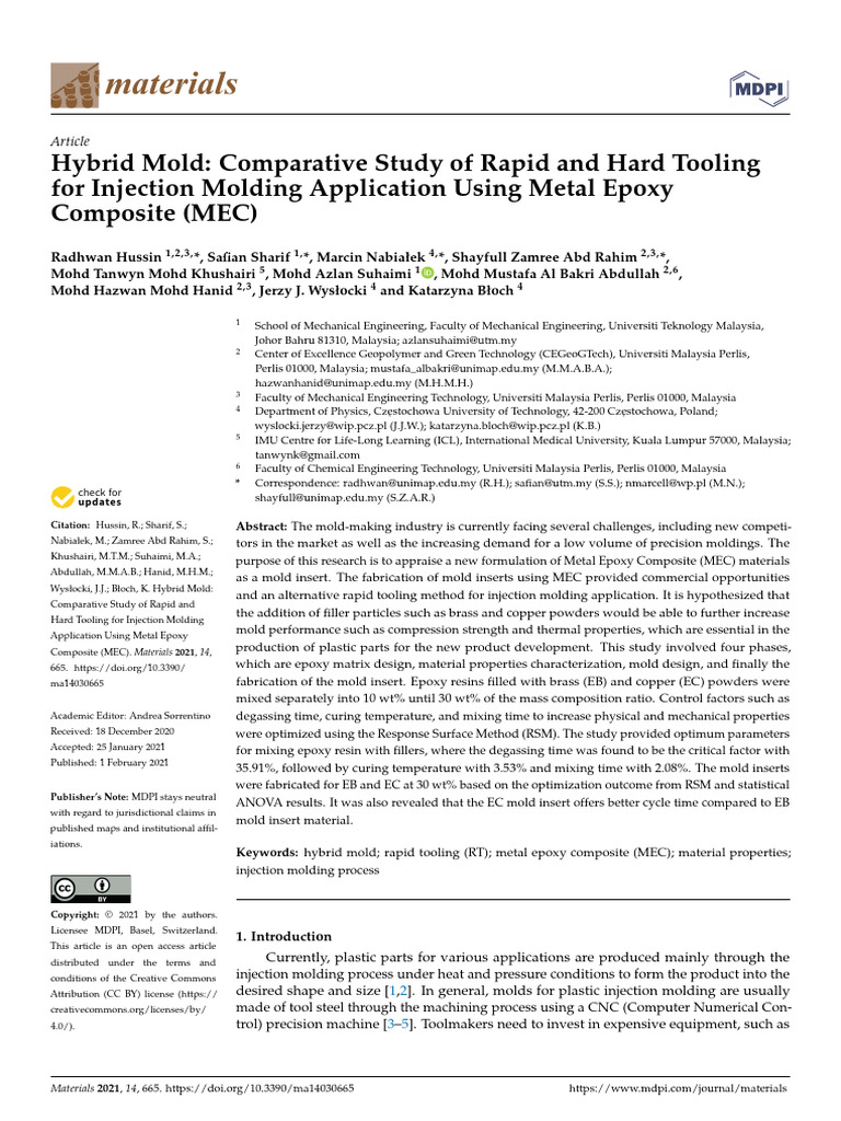Hybrid Mold Comparative Study of Rapid and Hard To | PDF | Epoxy ...
