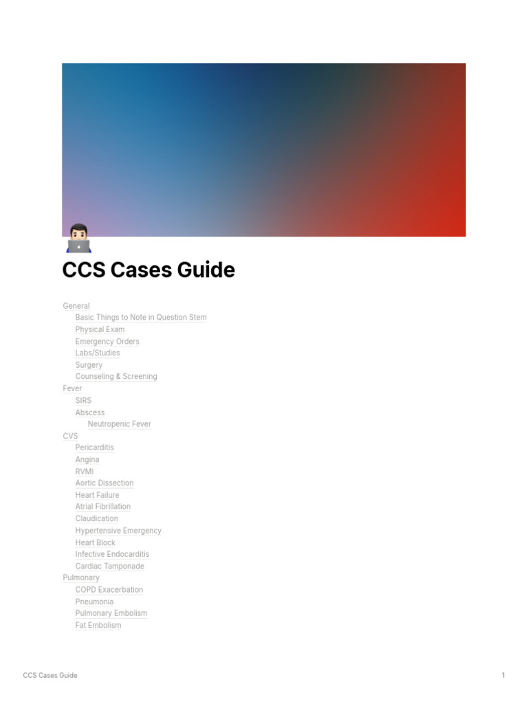 CCS Cases Overview and Guidelines | PDF | Heart Failure | Heart