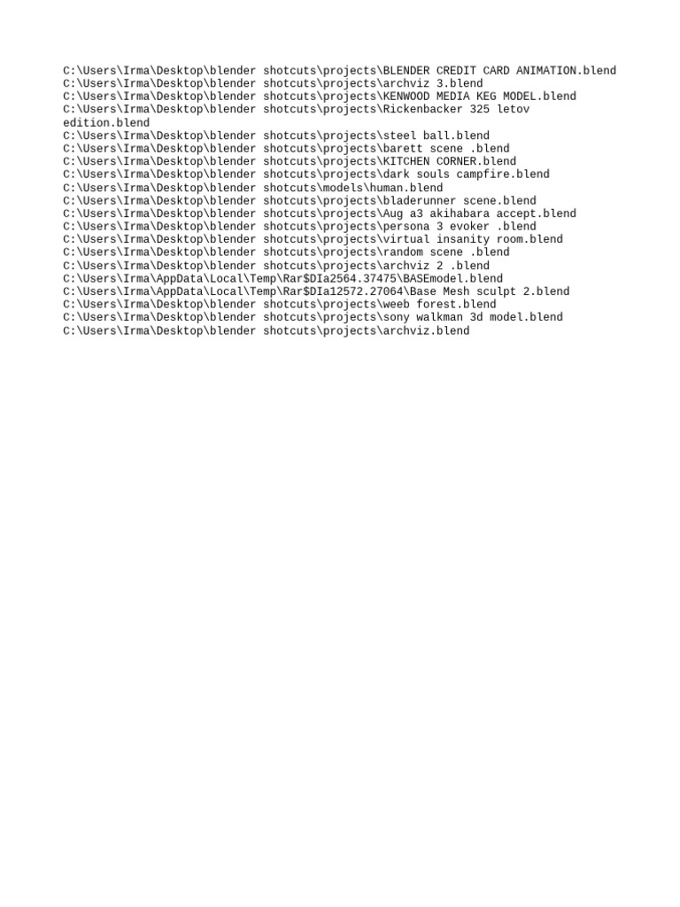 Blender Project Files Collection | PDF