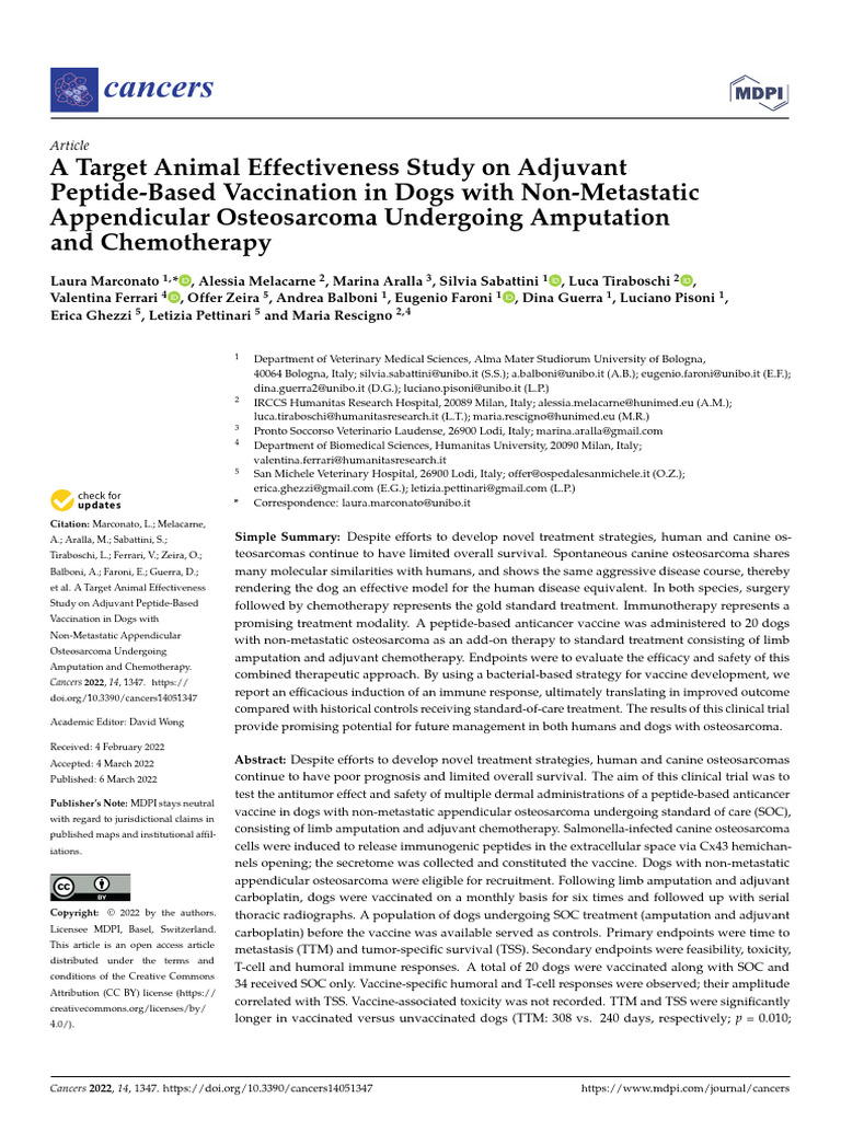 2022 Target Animal Effectiveness Study On Adjuvant Peptide-Based ...