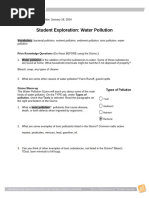Student Exploration - Water Pollution (ANSWER KEY) . | PDF