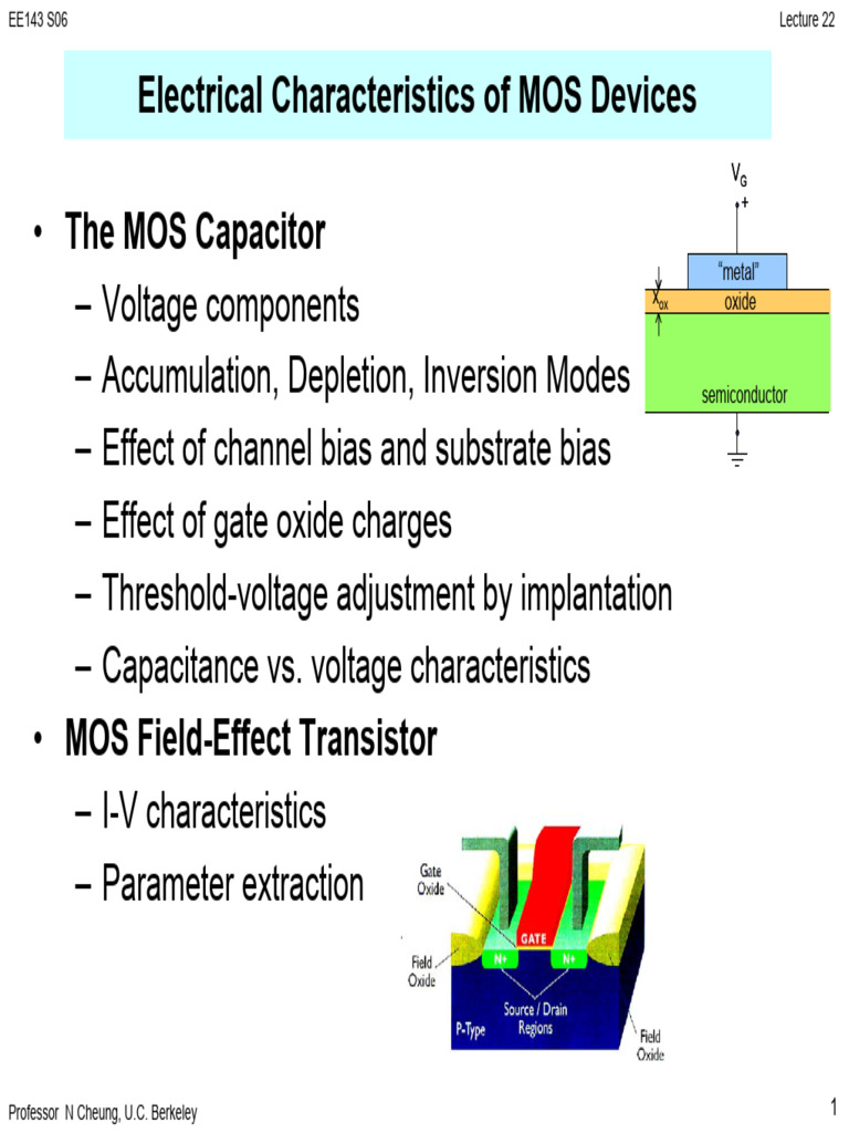 MOS Device Characteristics Overview | PDF | Mosfet | Field Effect ...